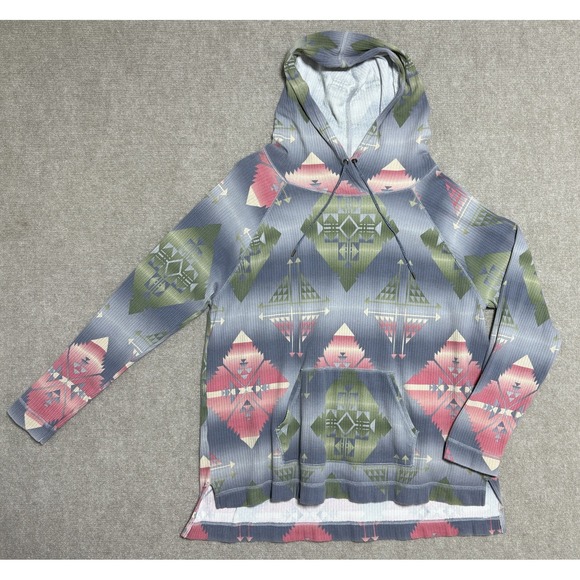 Chaps‎ Hoodie Mens XL Gray Green Pink Southwest Aztec Pullover Kangaroo Pocket - Picture 1 of 9
